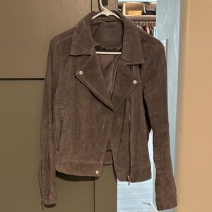 Blank NYC Gray Suede Leather Jacket